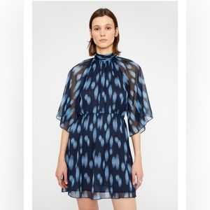 WILD PONY GEORGETTE CREPE MINI DRESS SIZE XS POLKA DOT PRINT